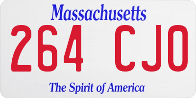 MA license plate 264CJ0