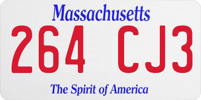MA license plate 264CJ3