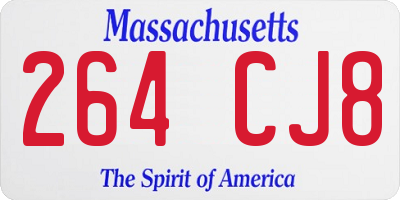 MA license plate 264CJ8