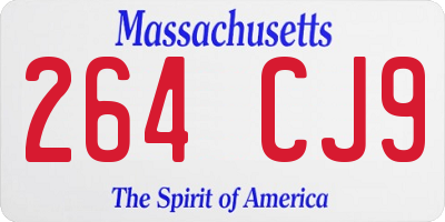MA license plate 264CJ9
