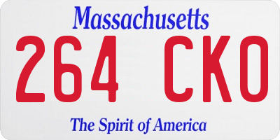 MA license plate 264CK0