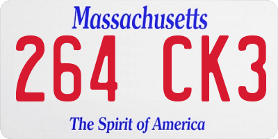 MA license plate 264CK3