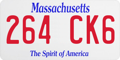 MA license plate 264CK6
