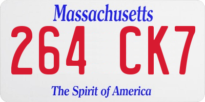 MA license plate 264CK7