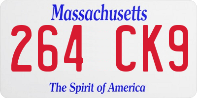 MA license plate 264CK9