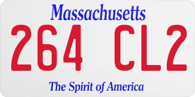 MA license plate 264CL2