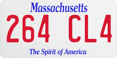 MA license plate 264CL4
