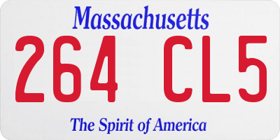 MA license plate 264CL5