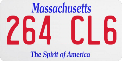 MA license plate 264CL6