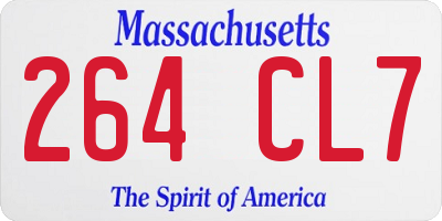 MA license plate 264CL7