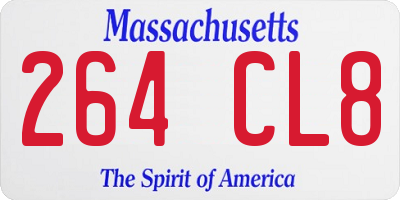 MA license plate 264CL8
