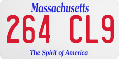 MA license plate 264CL9