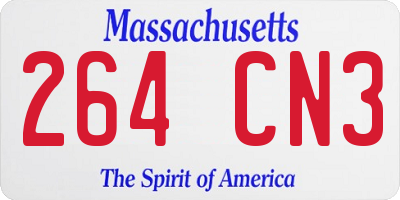 MA license plate 264CN3