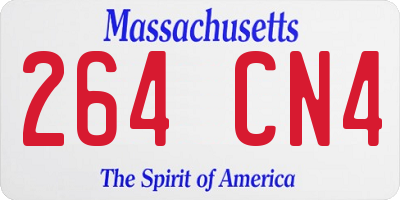 MA license plate 264CN4