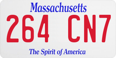 MA license plate 264CN7