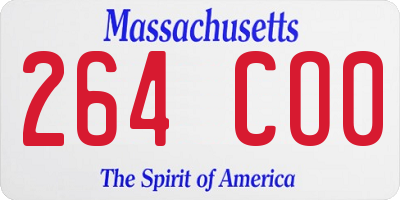 MA license plate 264CO0