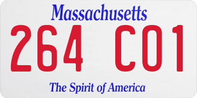 MA license plate 264CO1