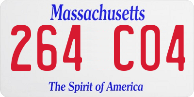MA license plate 264CO4