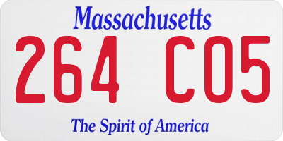 MA license plate 264CO5