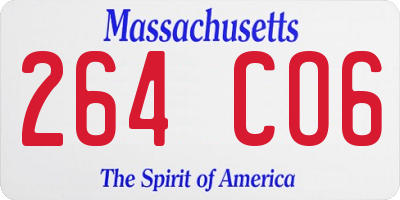 MA license plate 264CO6