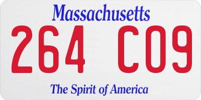 MA license plate 264CO9