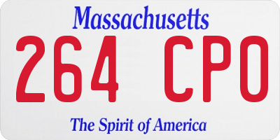 MA license plate 264CP0