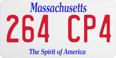 MA license plate 264CP4