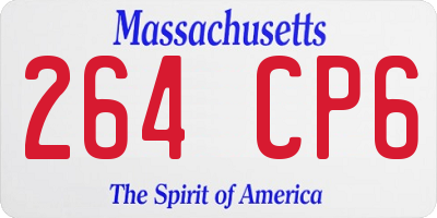 MA license plate 264CP6
