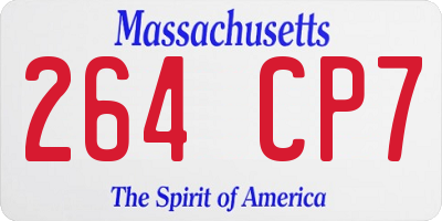 MA license plate 264CP7