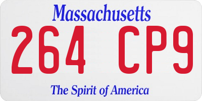 MA license plate 264CP9