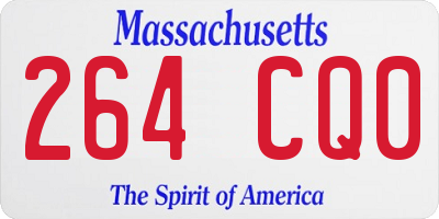 MA license plate 264CQ0