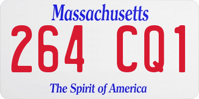 MA license plate 264CQ1