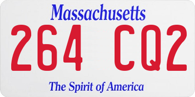 MA license plate 264CQ2