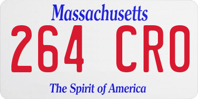 MA license plate 264CR0
