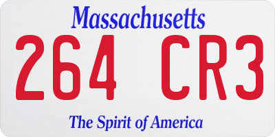 MA license plate 264CR3