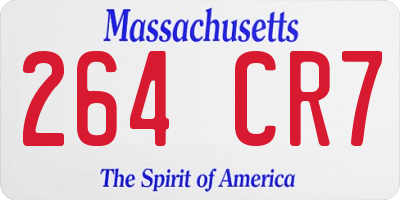 MA license plate 264CR7