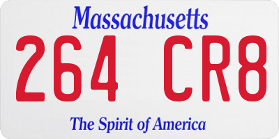 MA license plate 264CR8
