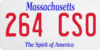 MA license plate 264CS0