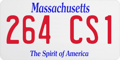 MA license plate 264CS1