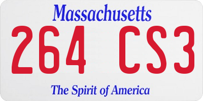 MA license plate 264CS3