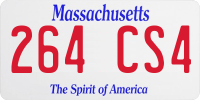 MA license plate 264CS4