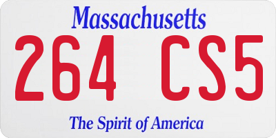 MA license plate 264CS5