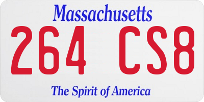 MA license plate 264CS8