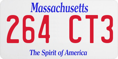 MA license plate 264CT3