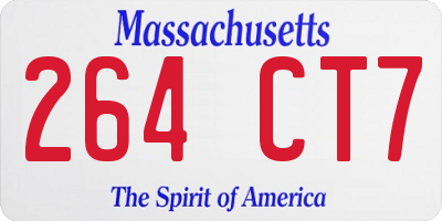 MA license plate 264CT7