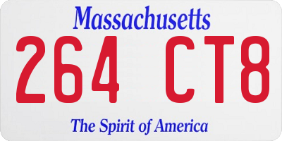 MA license plate 264CT8