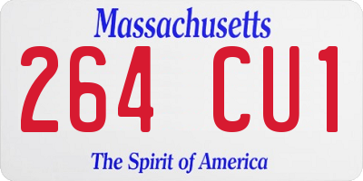 MA license plate 264CU1