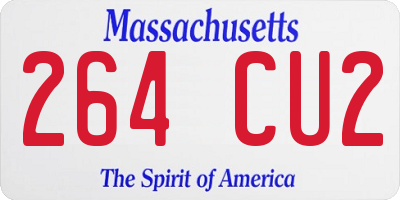 MA license plate 264CU2