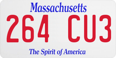 MA license plate 264CU3