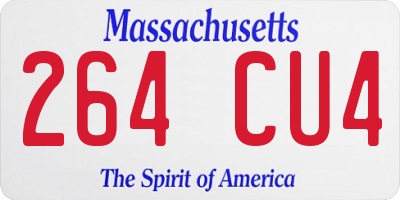 MA license plate 264CU4